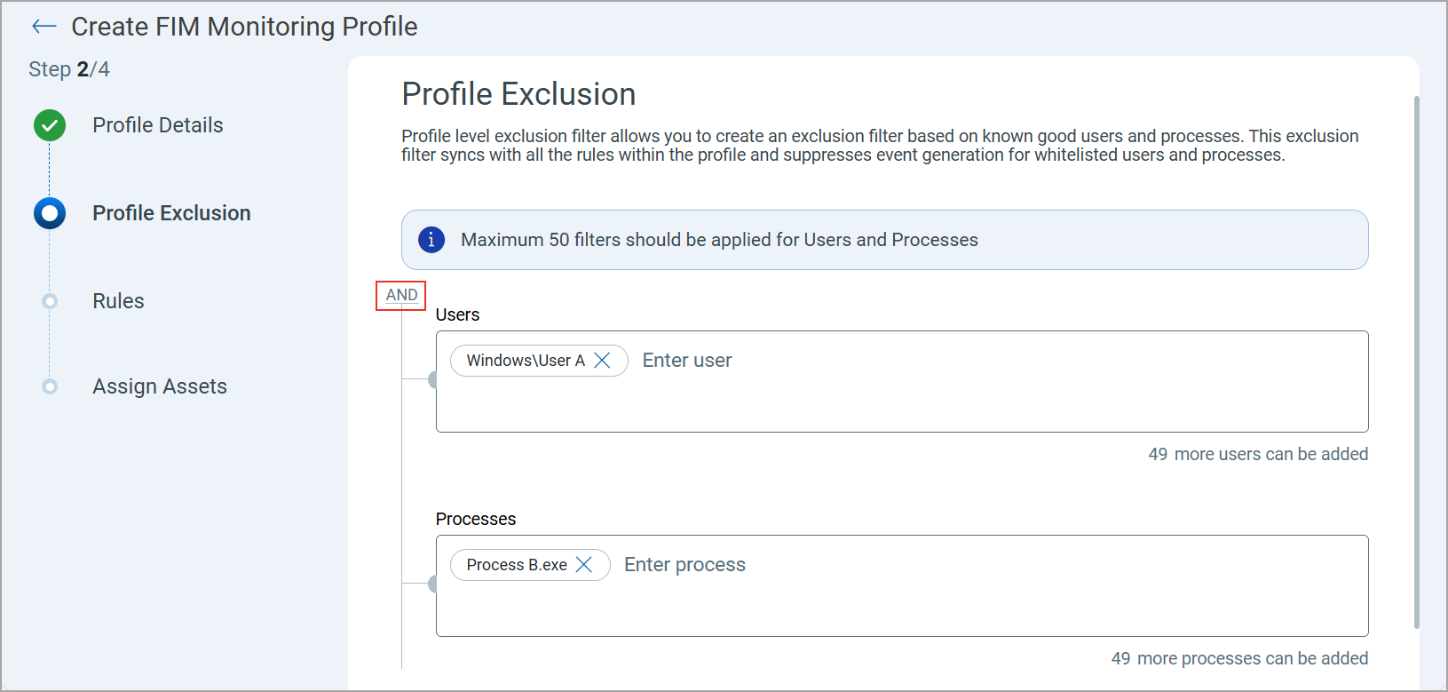profile exclusion page.