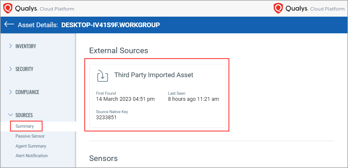 Third party vuln assets details.