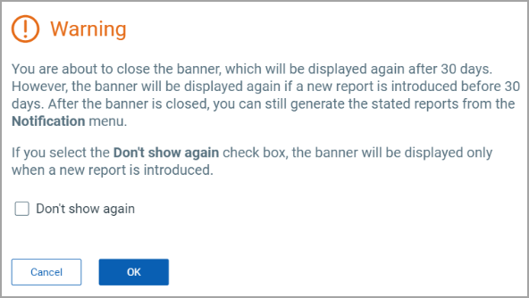 Banner closure warning. 