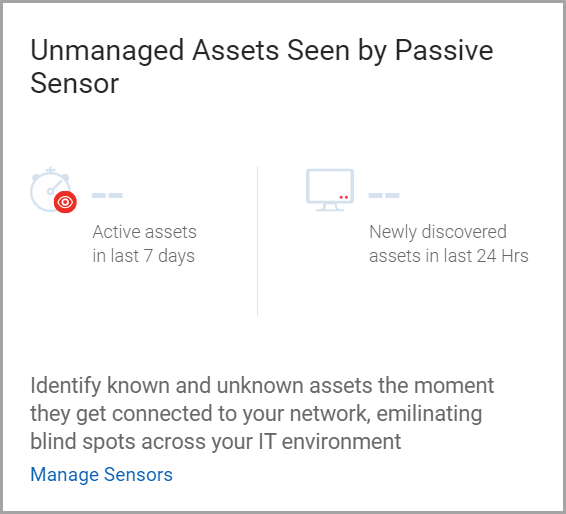 Unmanaged assets identified by passive sensors