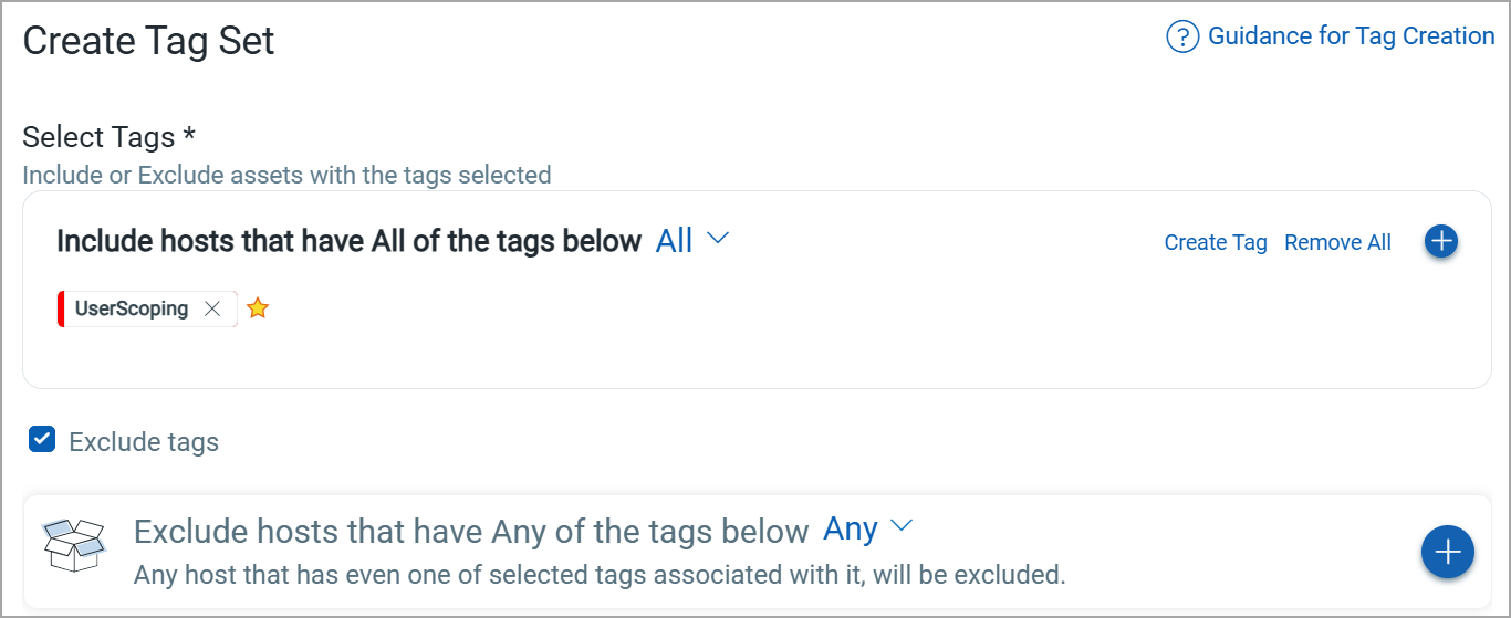 Include and exclude tags.