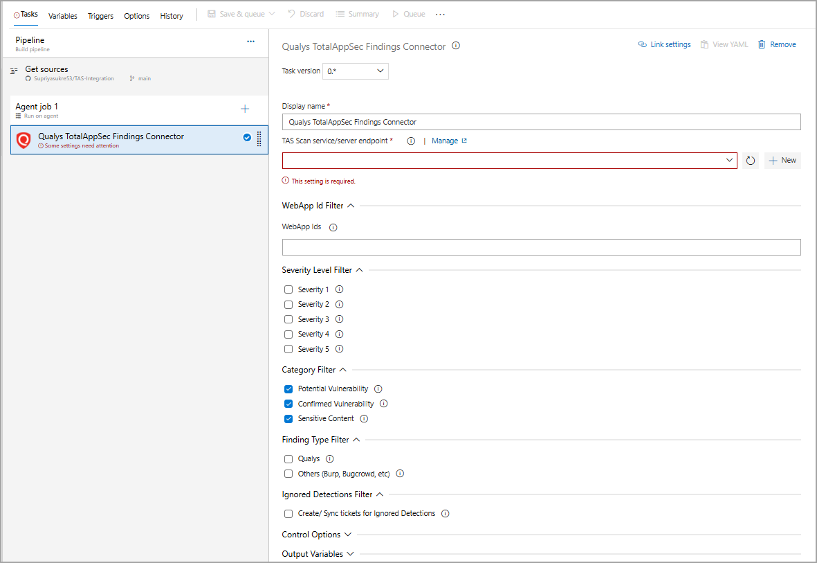 Click the task to configure the plugin.