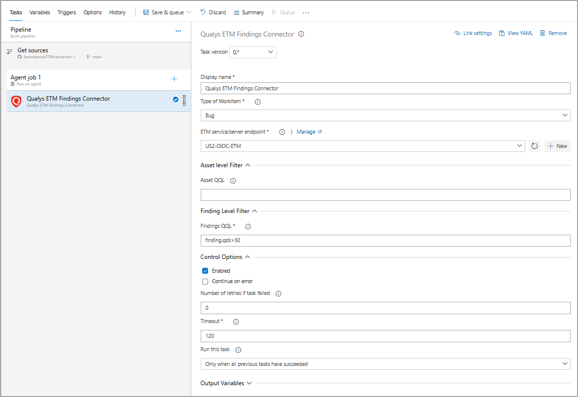 Click the task to configure the plugin.