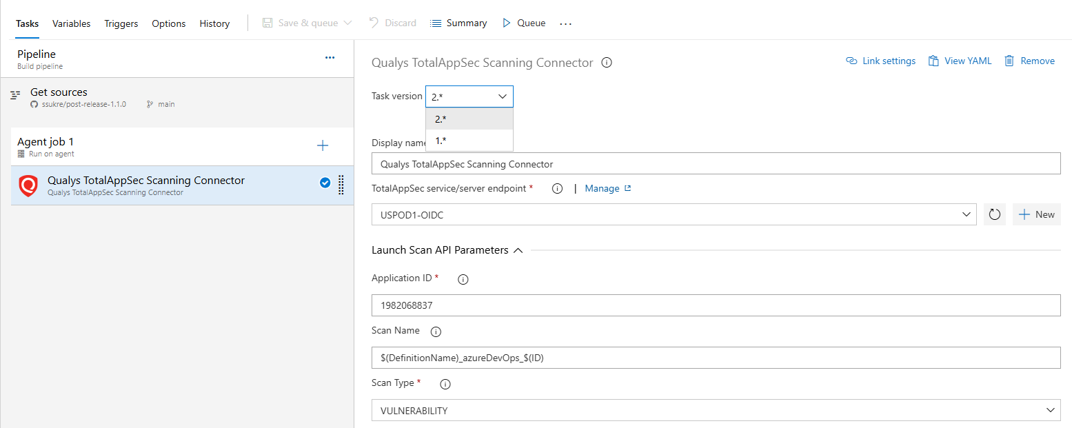 Select the latest task version.