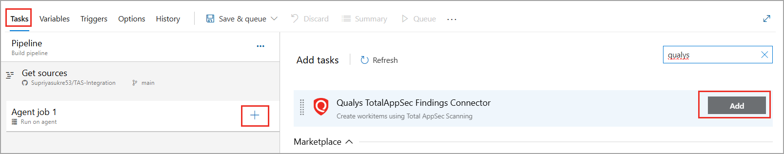 Add the plugin as a task in the build pipeline.