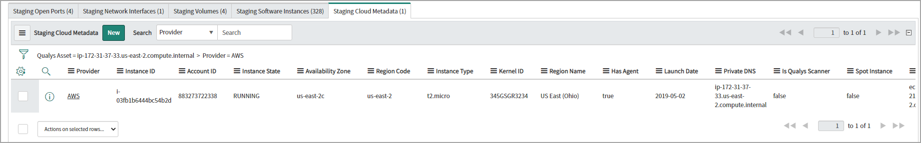 AWS staging metadata.