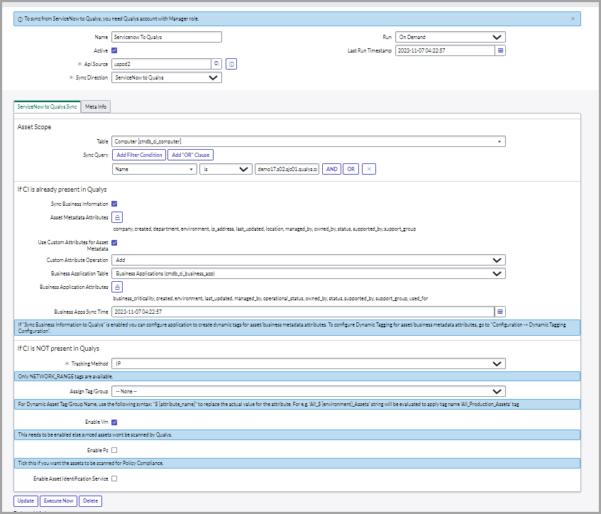 Servicenow to qualys page 14
