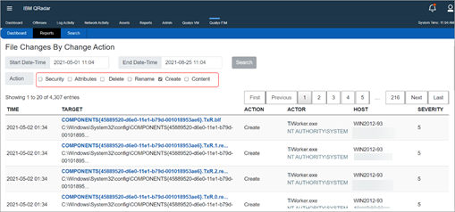 File Changes by Chane Action Report