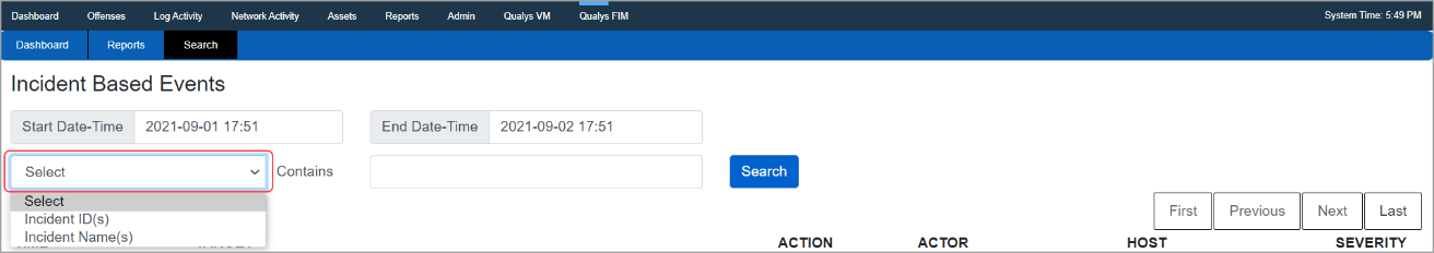 Incident Based Event