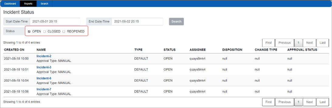 Incident Status Report