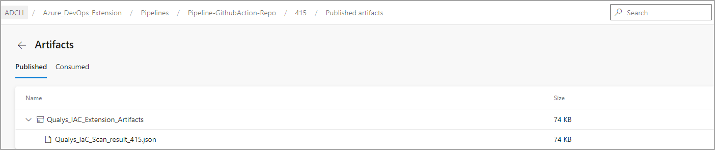 scan details in JSON format