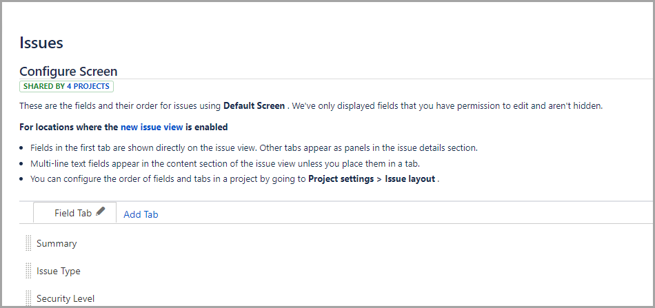 configure screen page