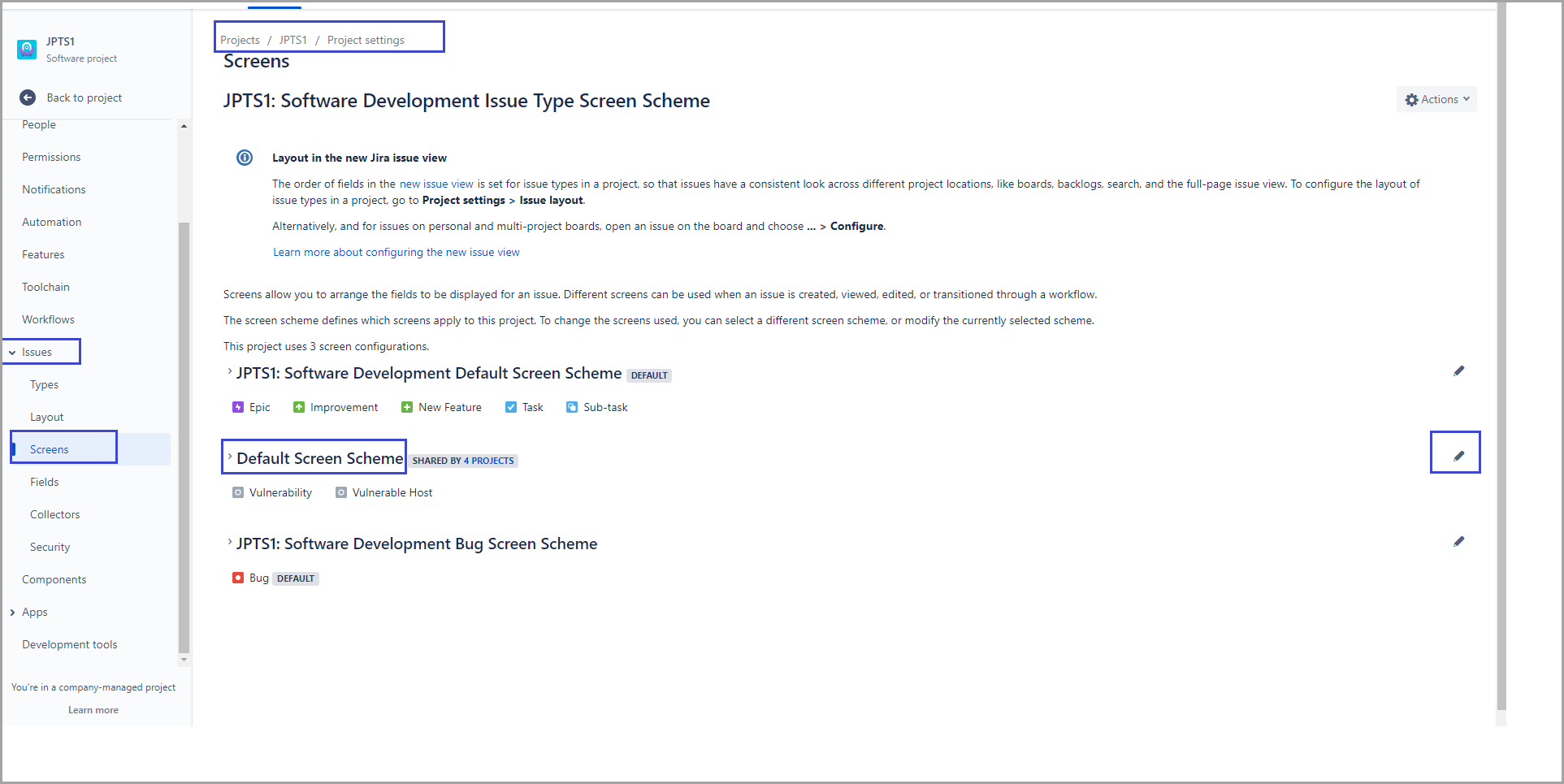 default screen scheme