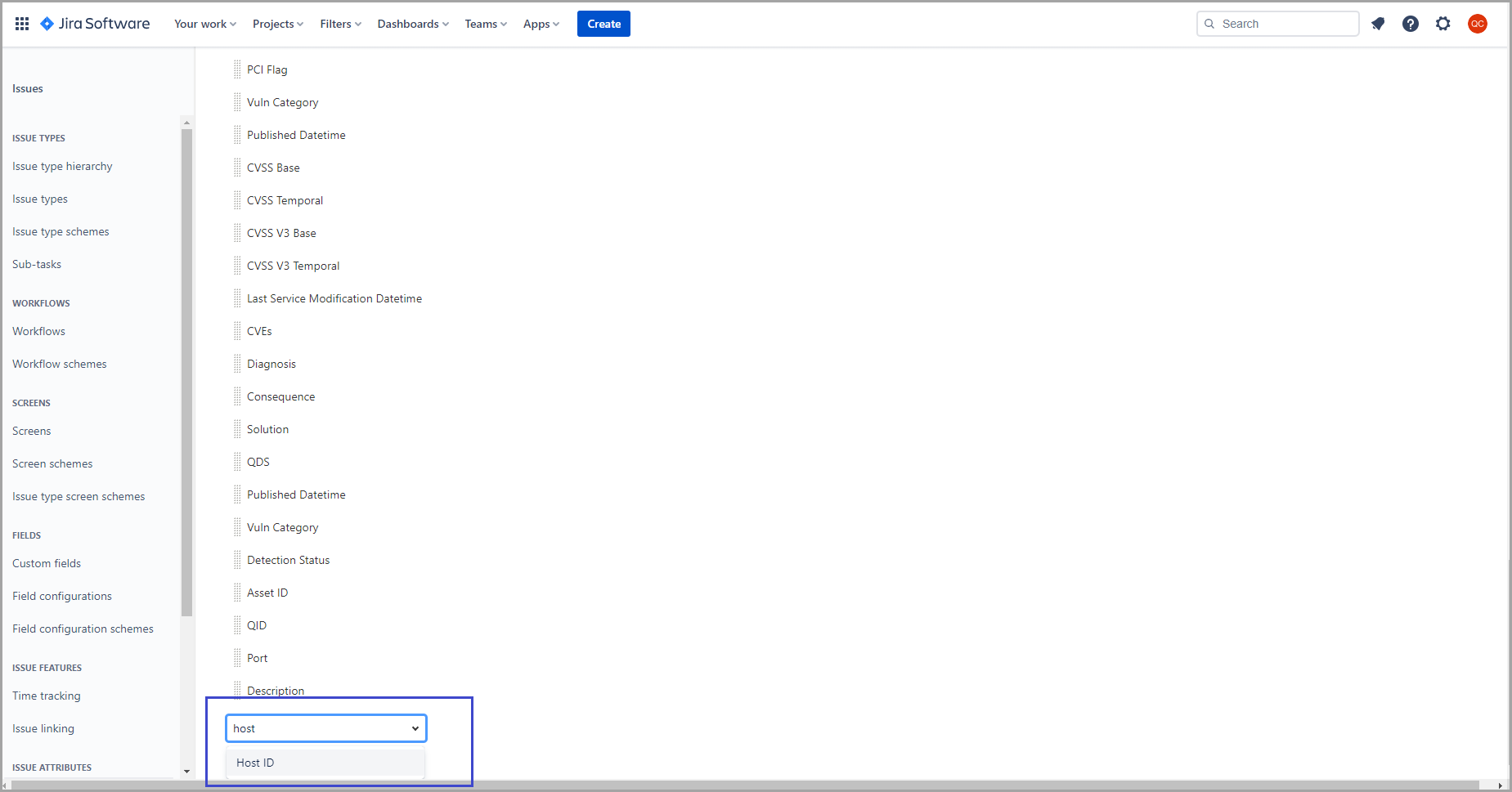 option screen
