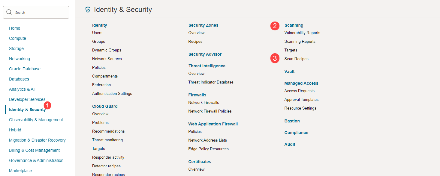 Identity and security tab.