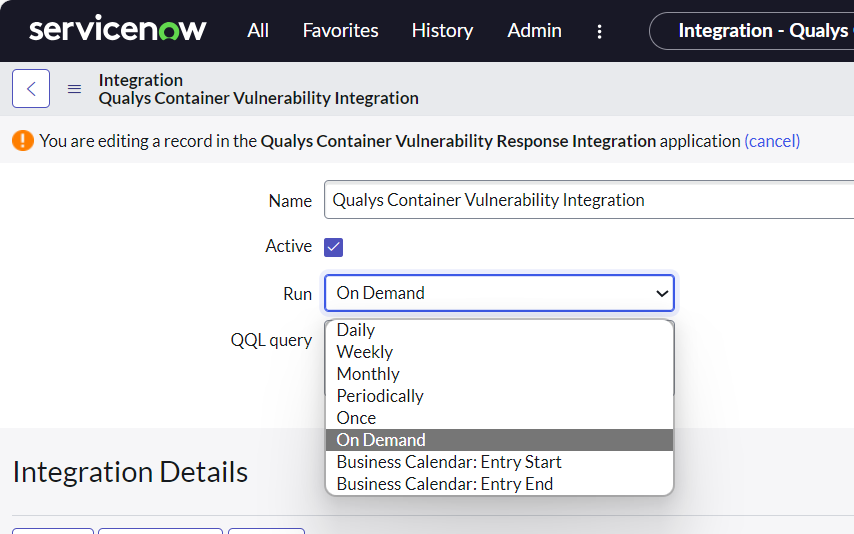 Schedule CVR Integration