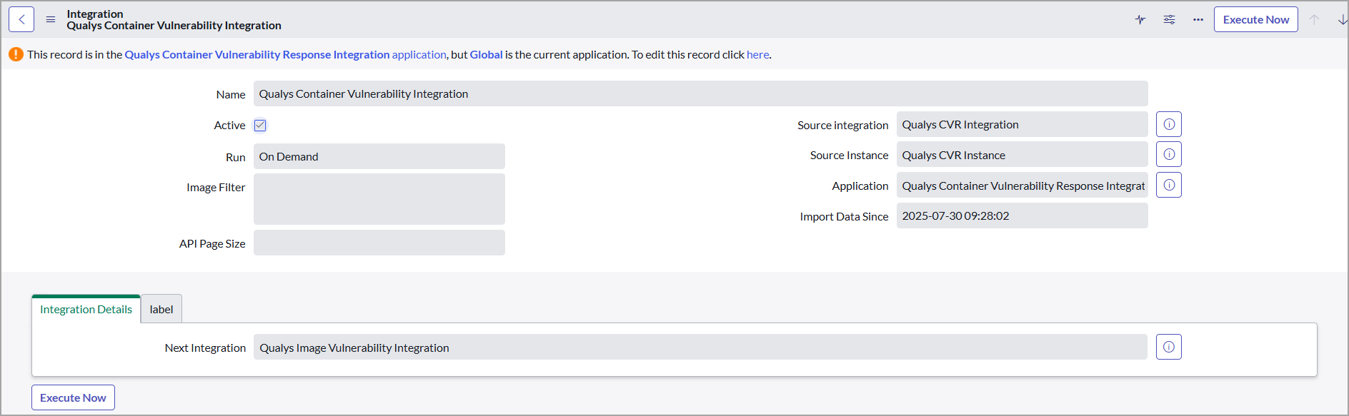 Schedule Integration