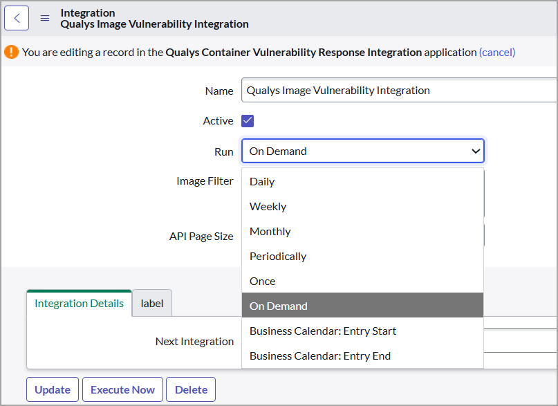 Schedule CVR Integration