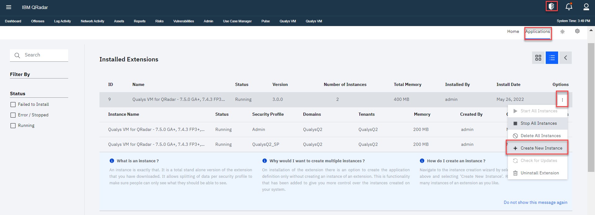 New Installed extension