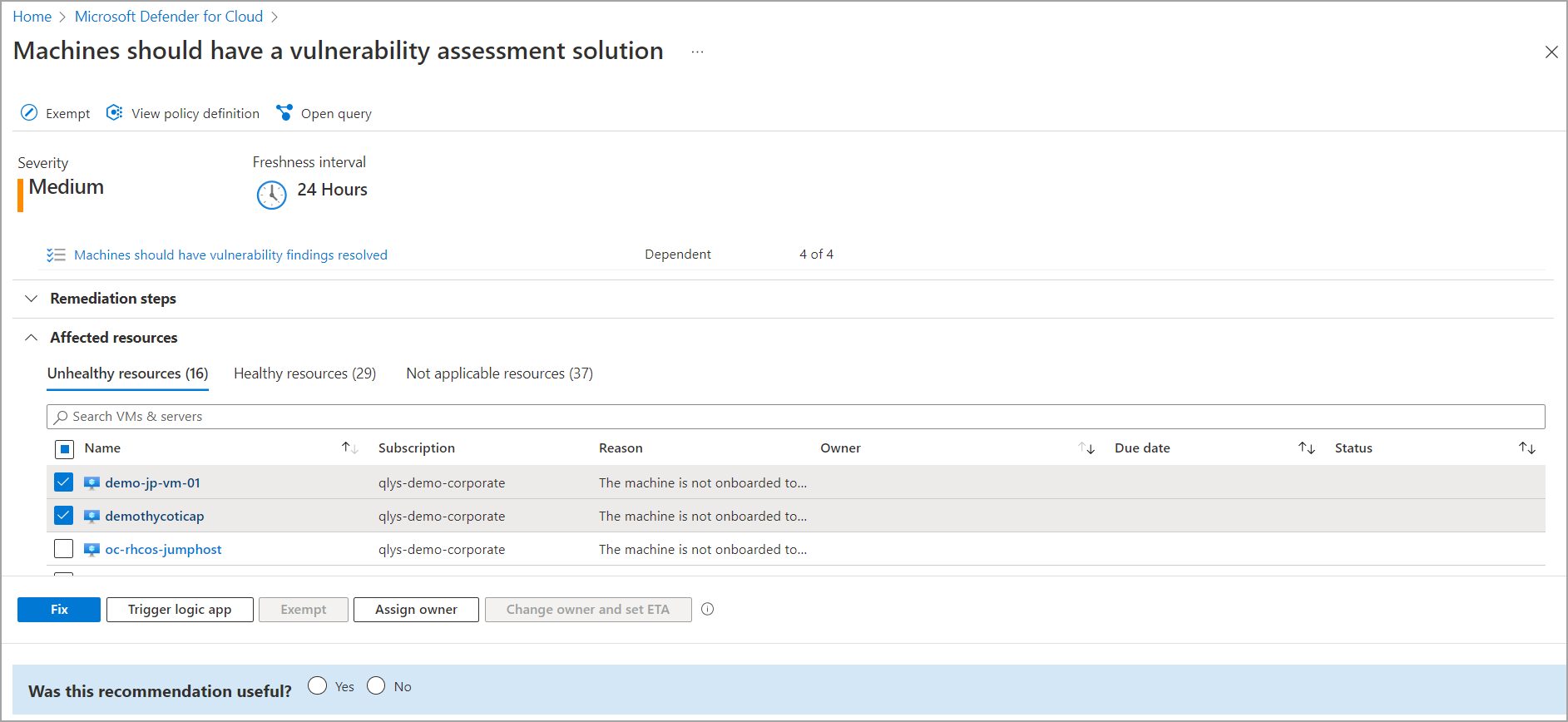 Deploy Qualys Cloud Agent from Microsoft Defender for Cloud