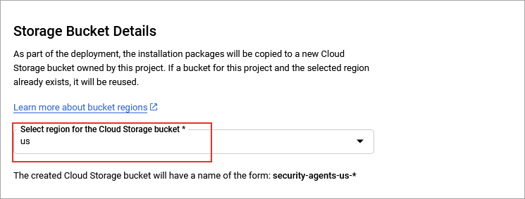 Storage Bucket details