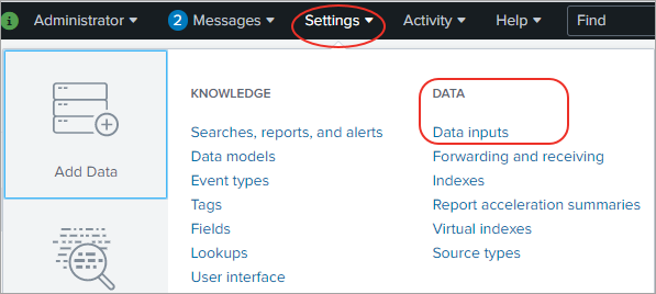 data inputs.