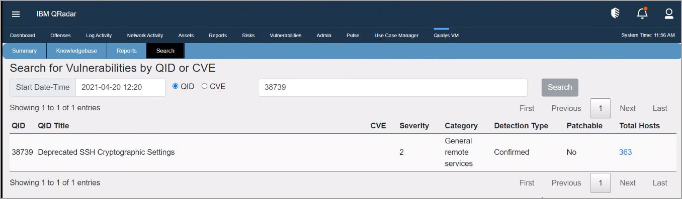 Searching Vulns by QID or CVE 