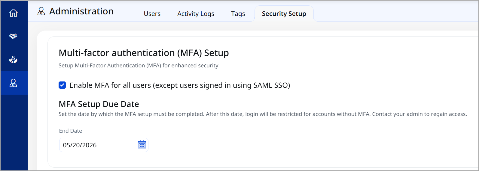 MFA setup. 