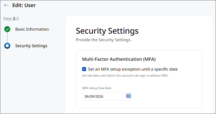 security setup exception. 
