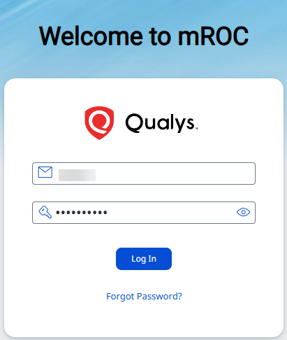 Enter credentials.