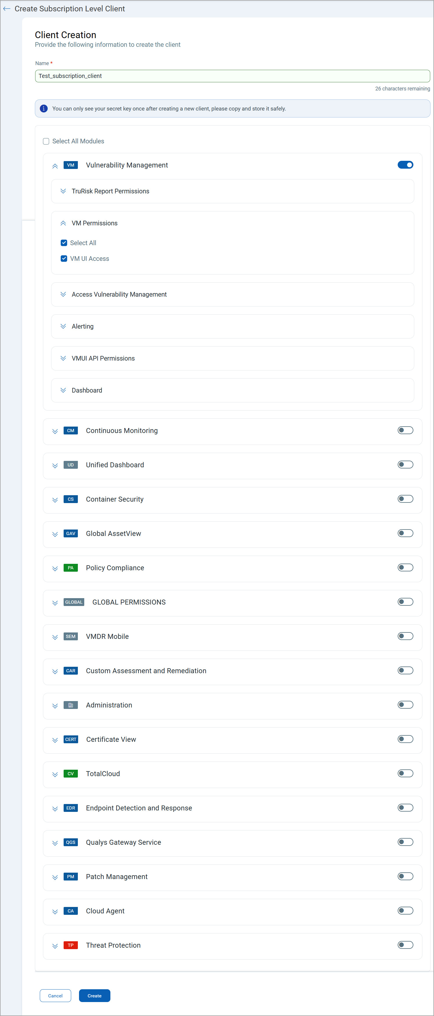 Create subscription-level client for token-based authentication.