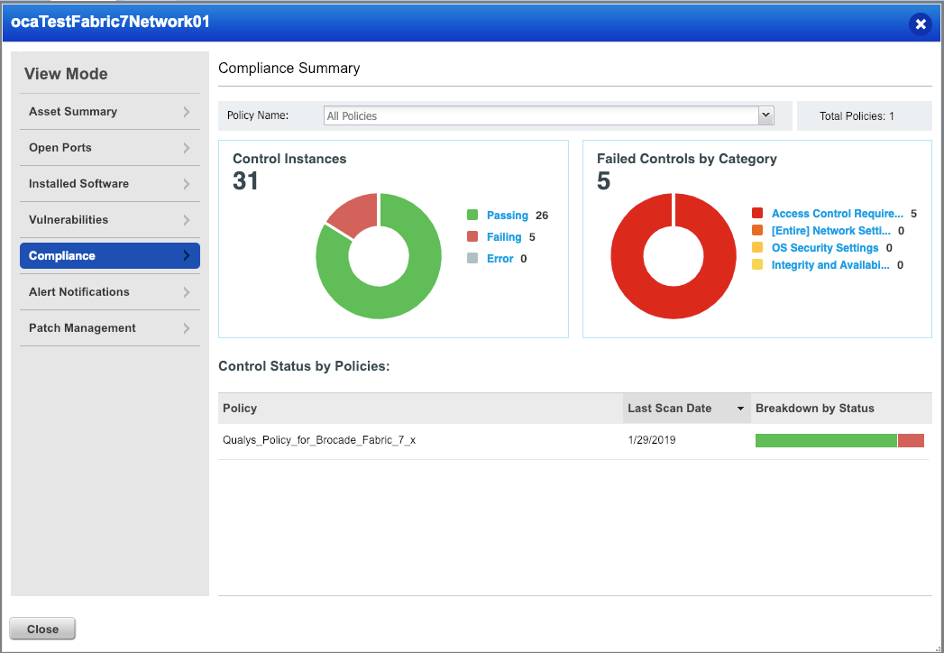 view asset details in compliance posture