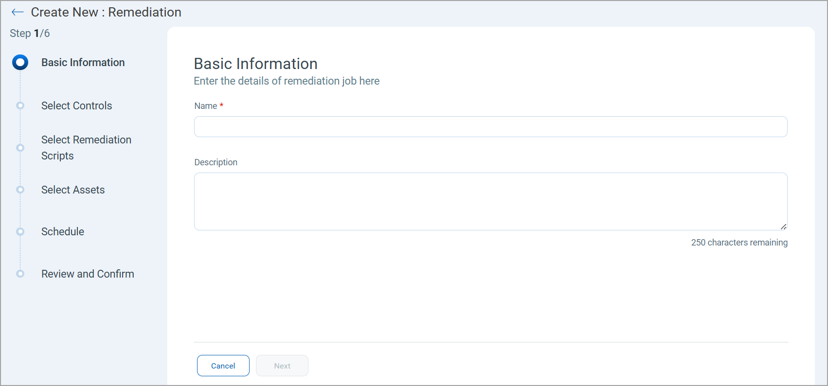 Basic information window.