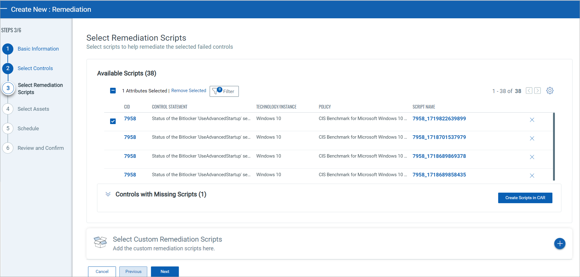 Remediation scripts.
