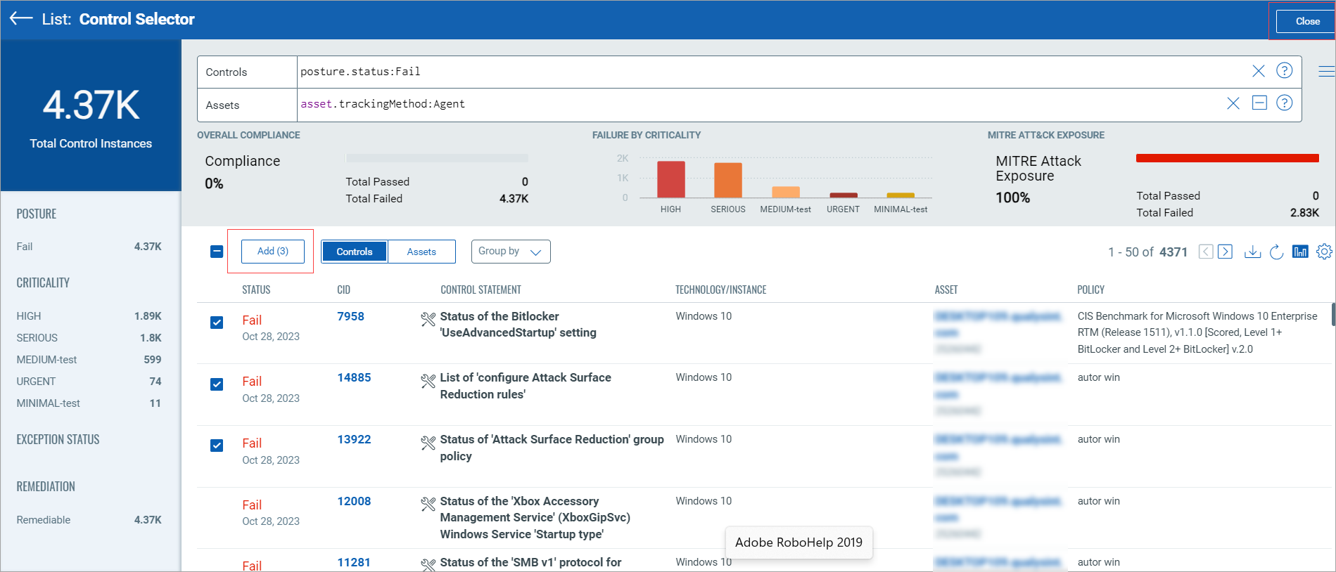 Select more controls.