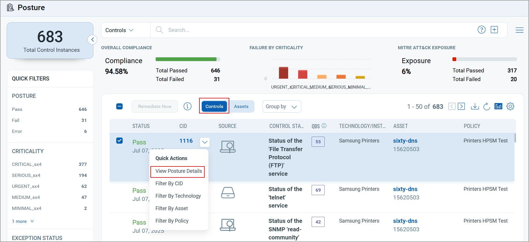 View Posture Details