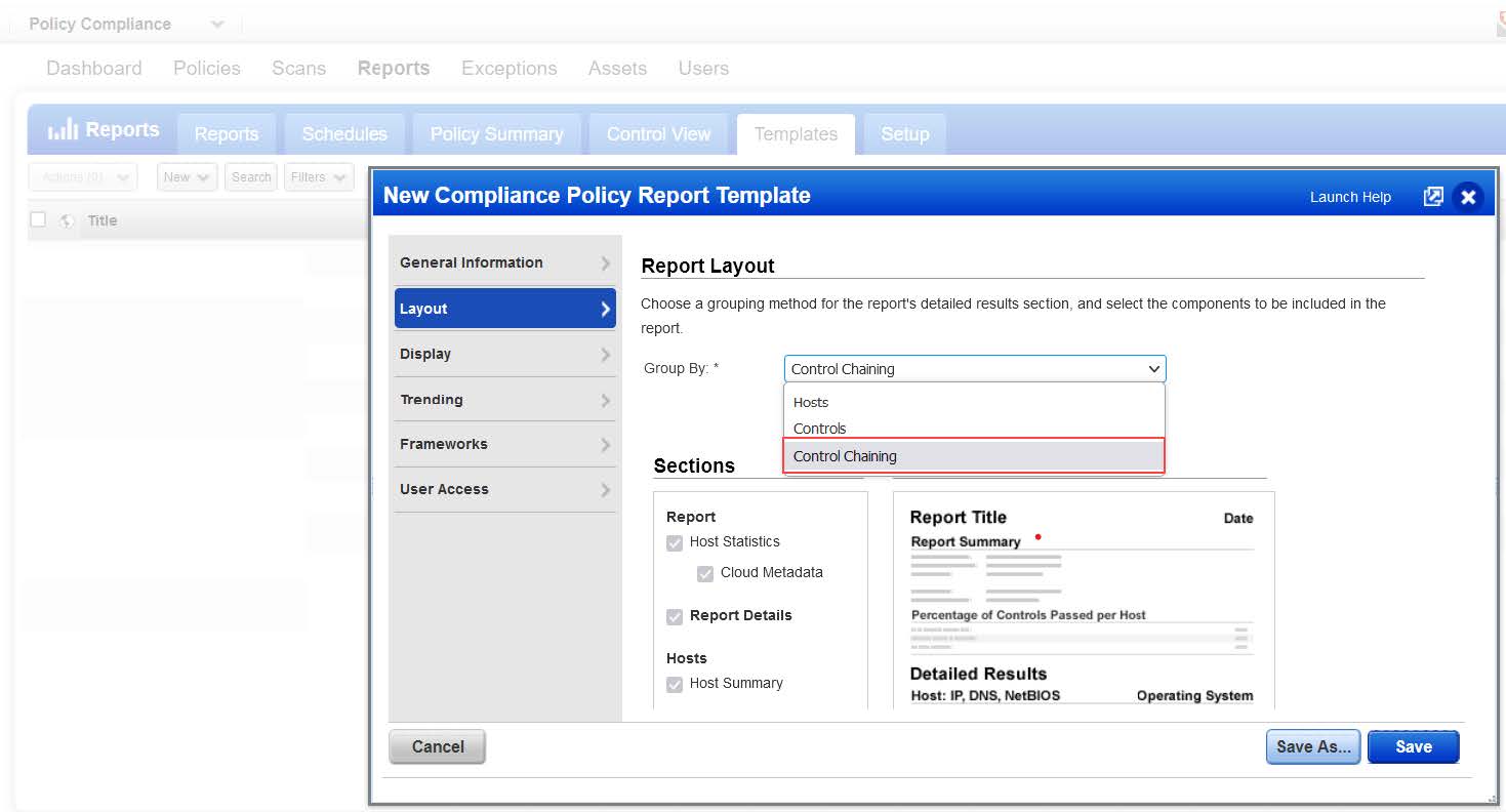 Select group by option-control chaining.