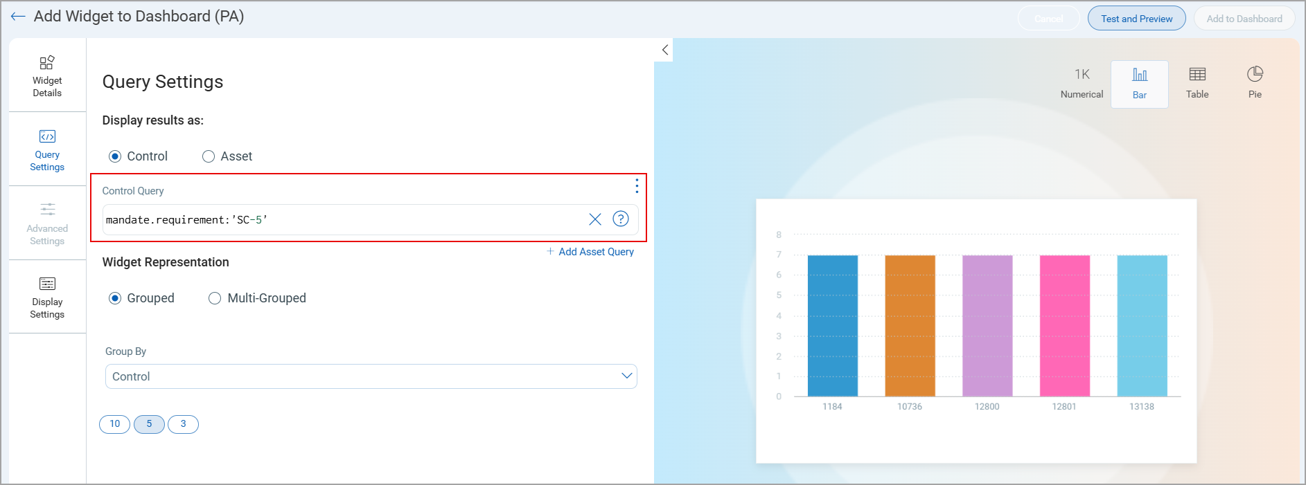 mandate requirement widget.