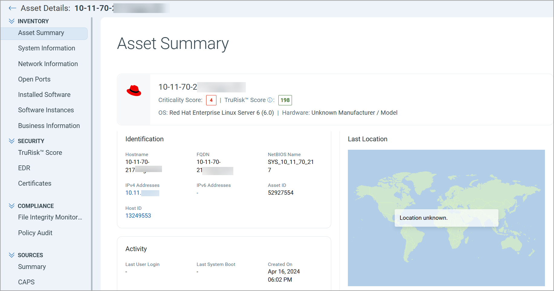View Asset Summary