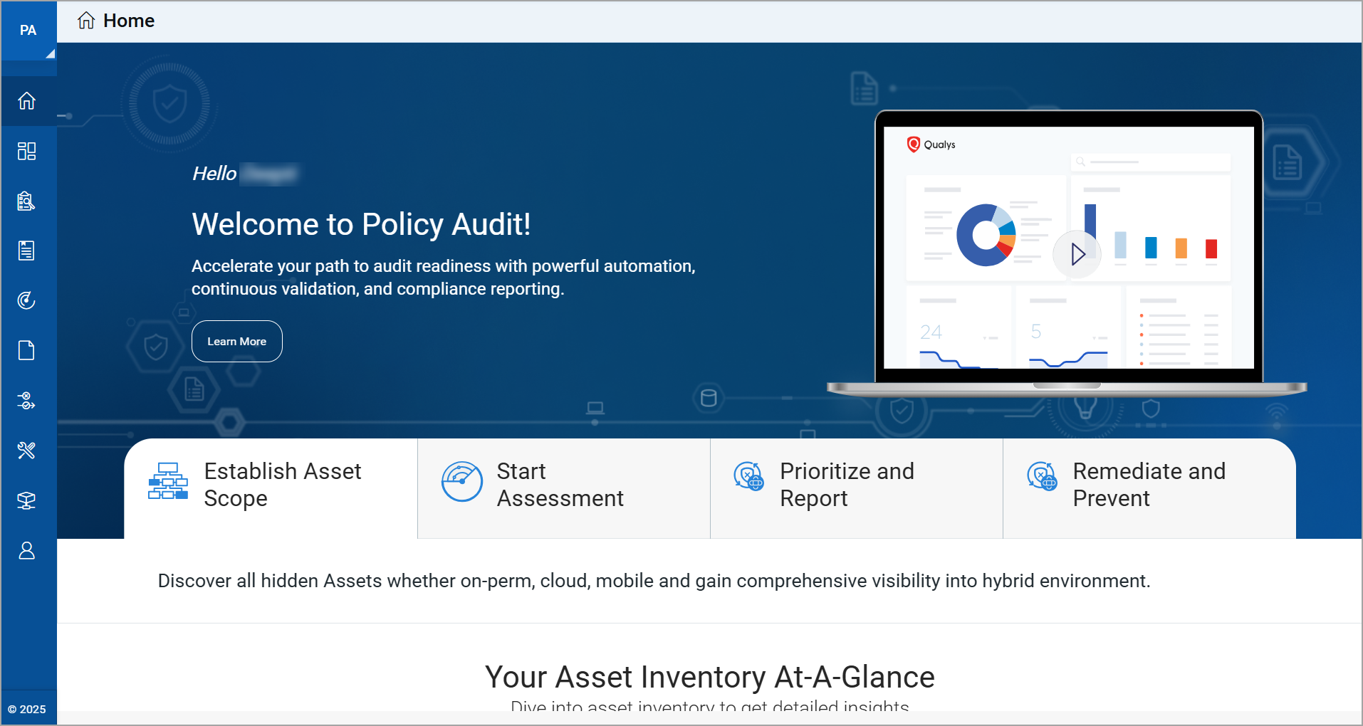 Policy Audit Home page.