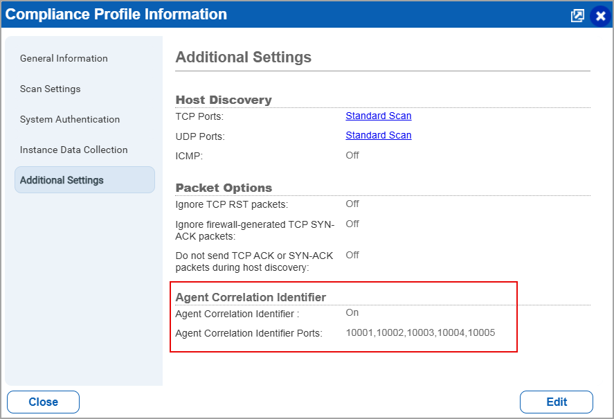 View Agent Correlation Identifier Ports.