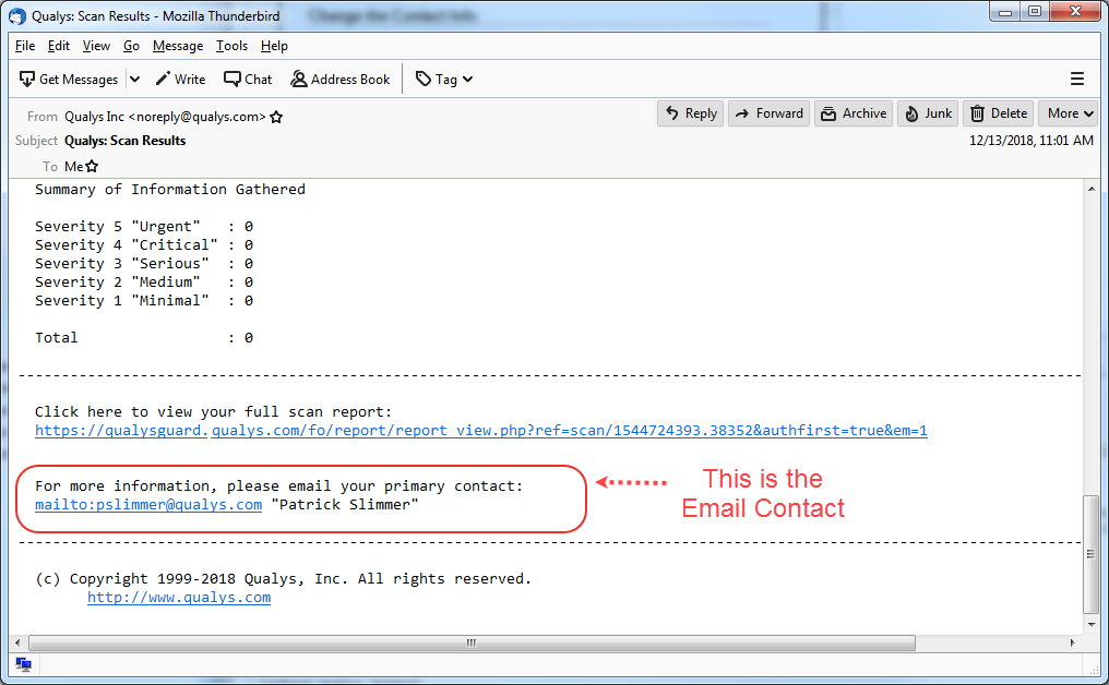 Email content displayed in the email.