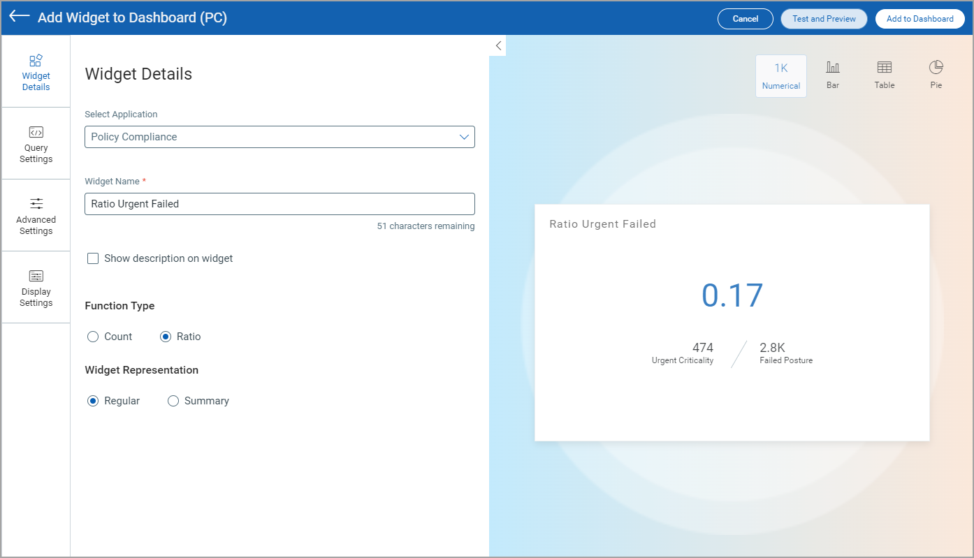 Numerical Widget Displays Ratio