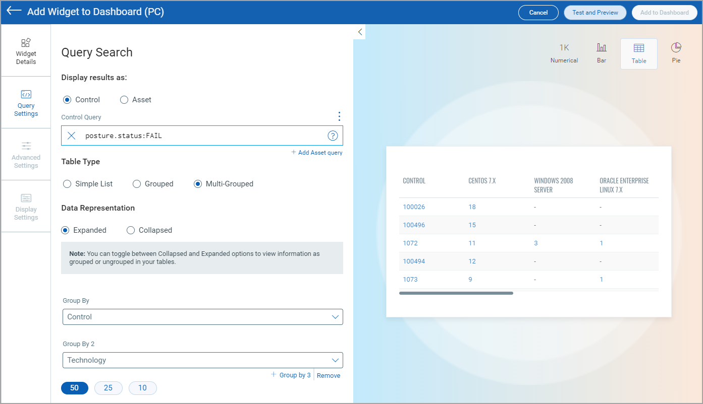 Table Widget with Expanded View