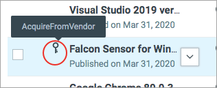 Key icon for patches downloadable from vendor site.