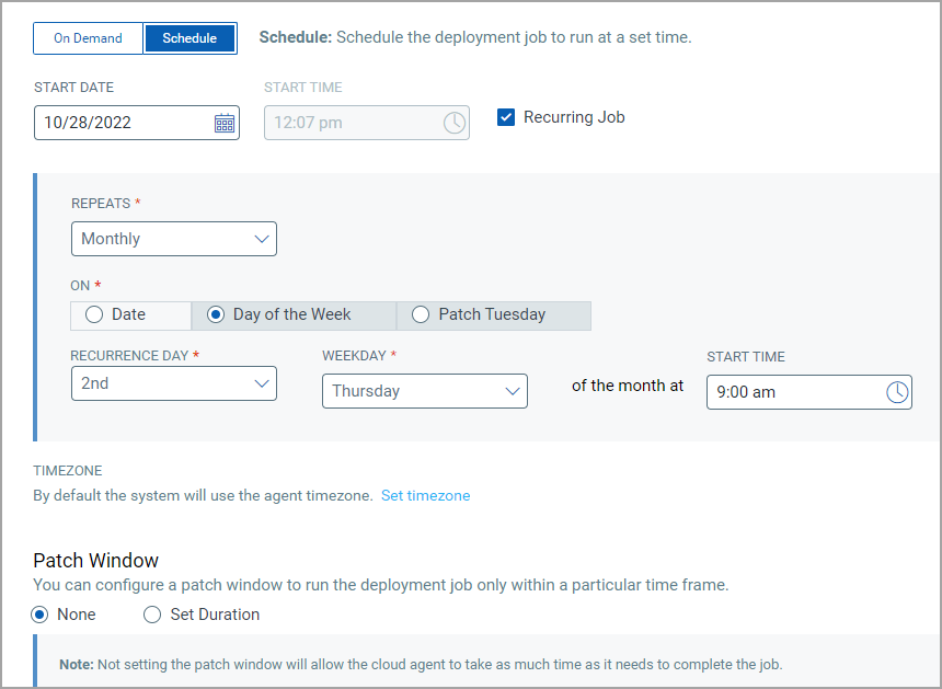QQL Job Schedule
