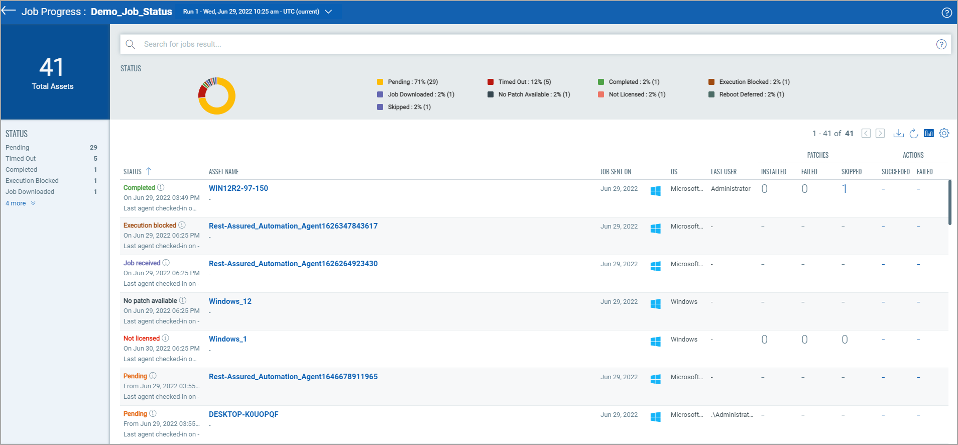 Job Progress Details