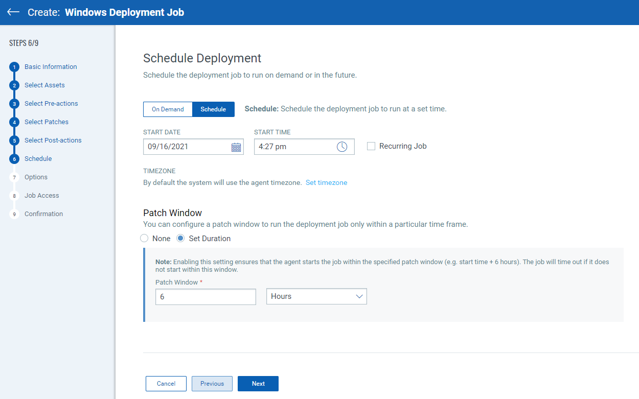 chedule patch deployment