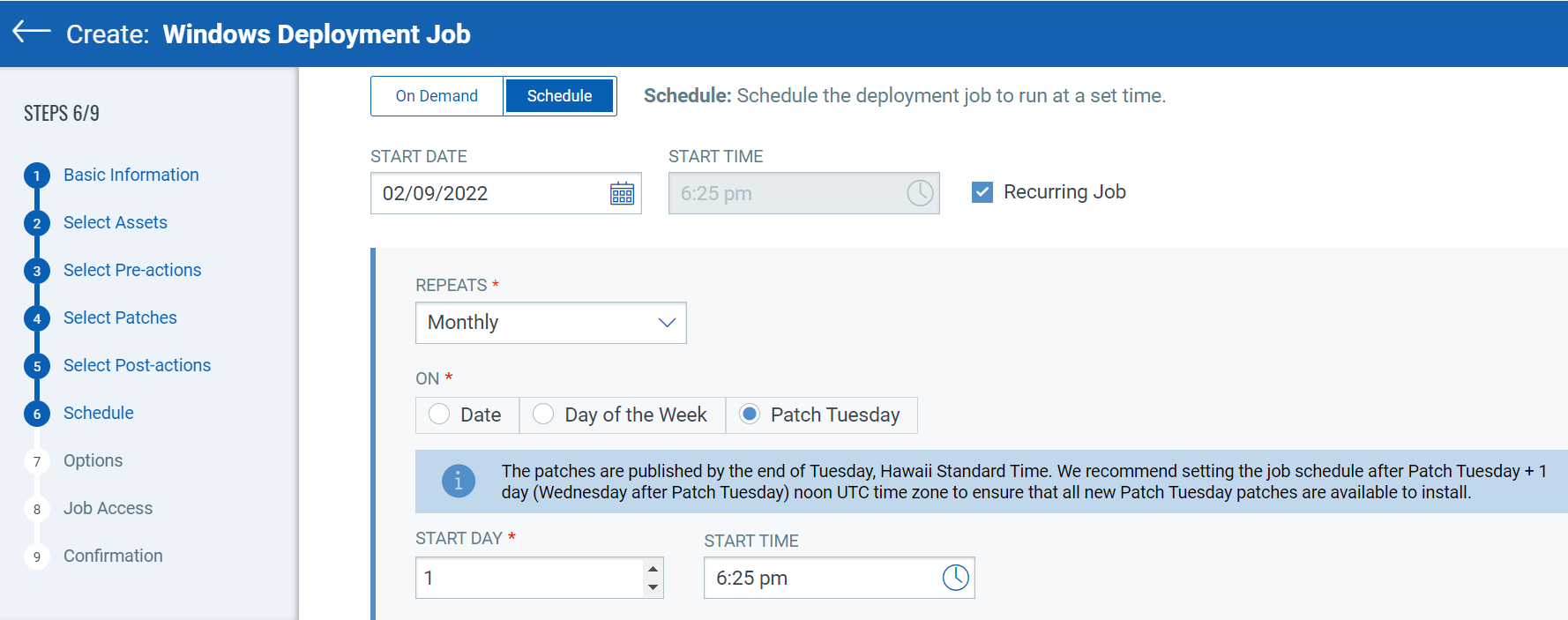 Scheduling Patch Tuesday Jobs