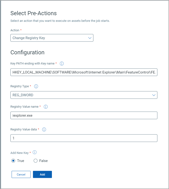 registry key for user rights assignment